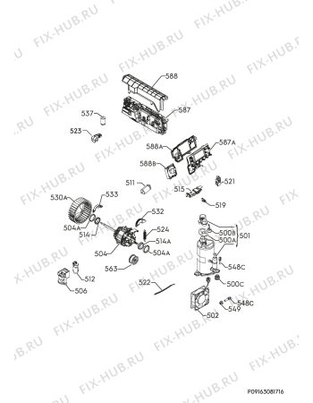 Взрыв-схема стиральной машины Electrolux EDH803BEWN - Схема узла Electrical equipment 268